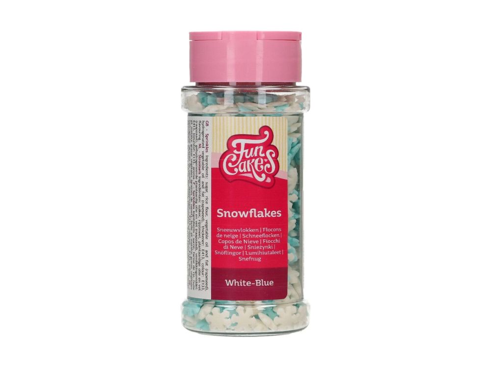 Sugar sprinkles - FunCakes - Snowflakes, mix, 50 g