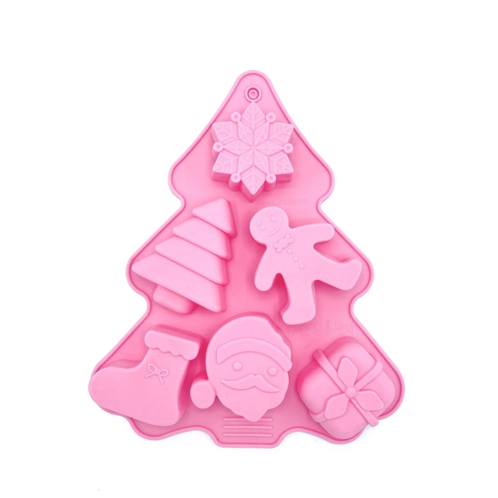 Silicone mold for pralines and chocolates - Happy Sprinkles - Happy X-mas, 6 pcs.