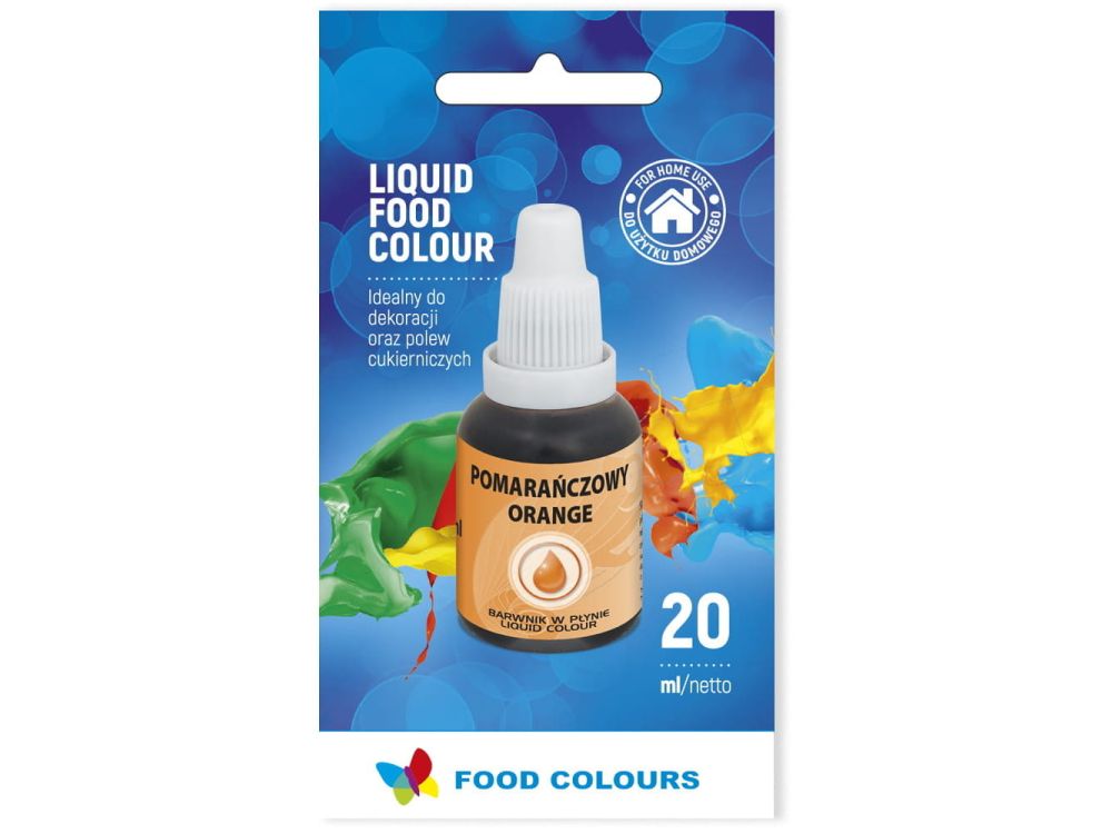 Barwnik spożywczy w płynie - Food Colours - pomarańczowy, 20 ml