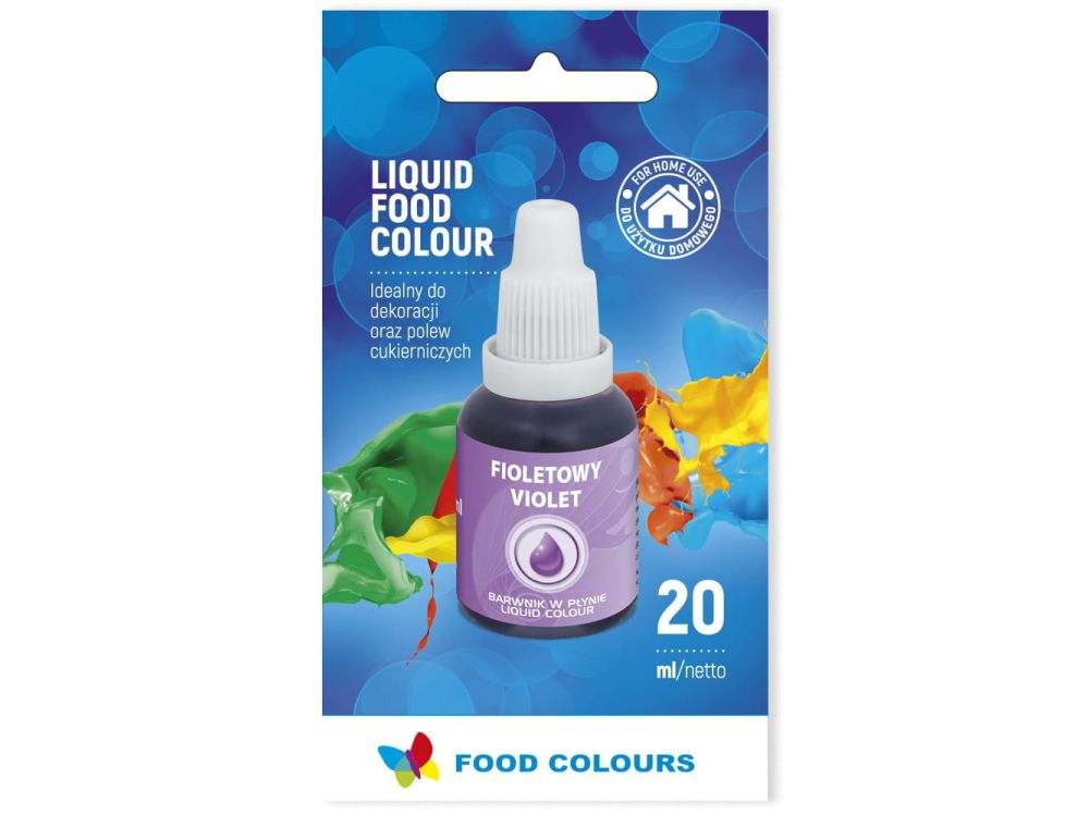 Barwnik spożywczy w płynie - Food Colours - fioletowy, 20 ml