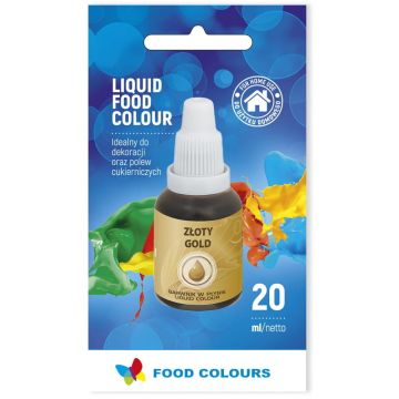 Barwnik spożywczy w płynie - Food Colours - złoty, 20 ml