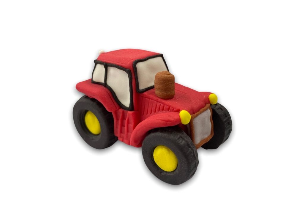 Sugar figure for cake - Slado - Tractor, red, 5 cm