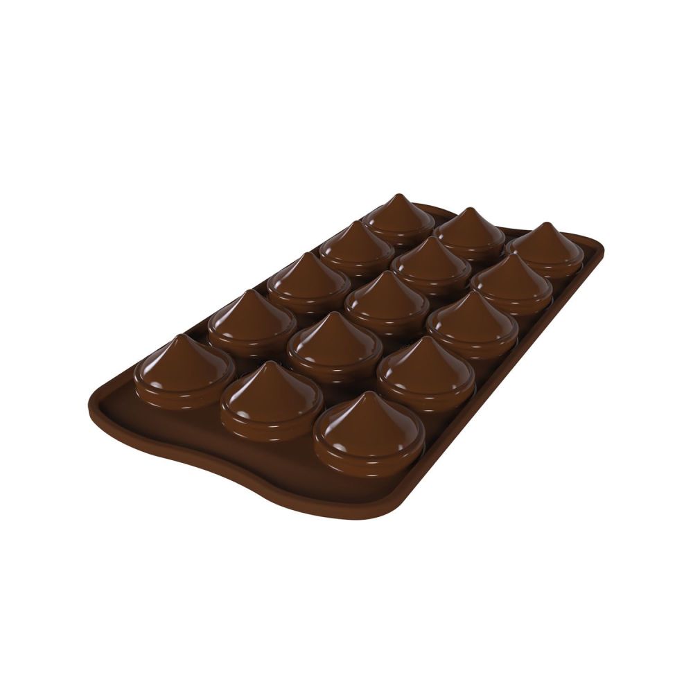 Silicone mold for 3D chocolates - SilikoMart - Kiss, 15 szt.
