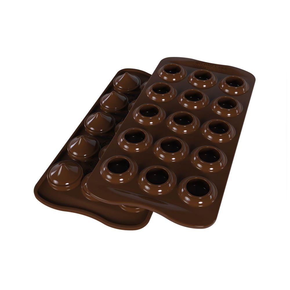 Forma silikonowa do czekoladek 3D - SilikoMart - Kiss, 15 szt.