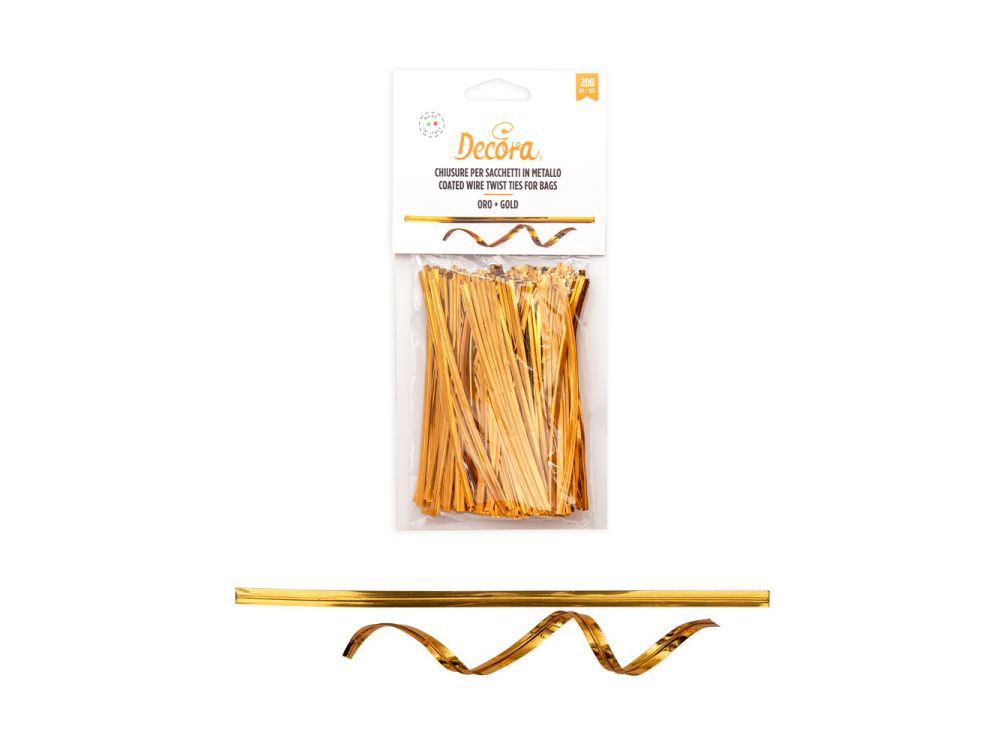 Decorative ribbons - Decora - gold, 200 pcs.