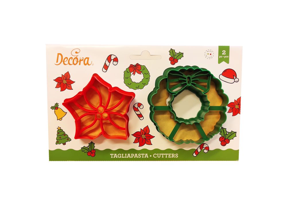 Christmas cookie cutters - Decora - Garland & Poinsettia, 2 pcs.