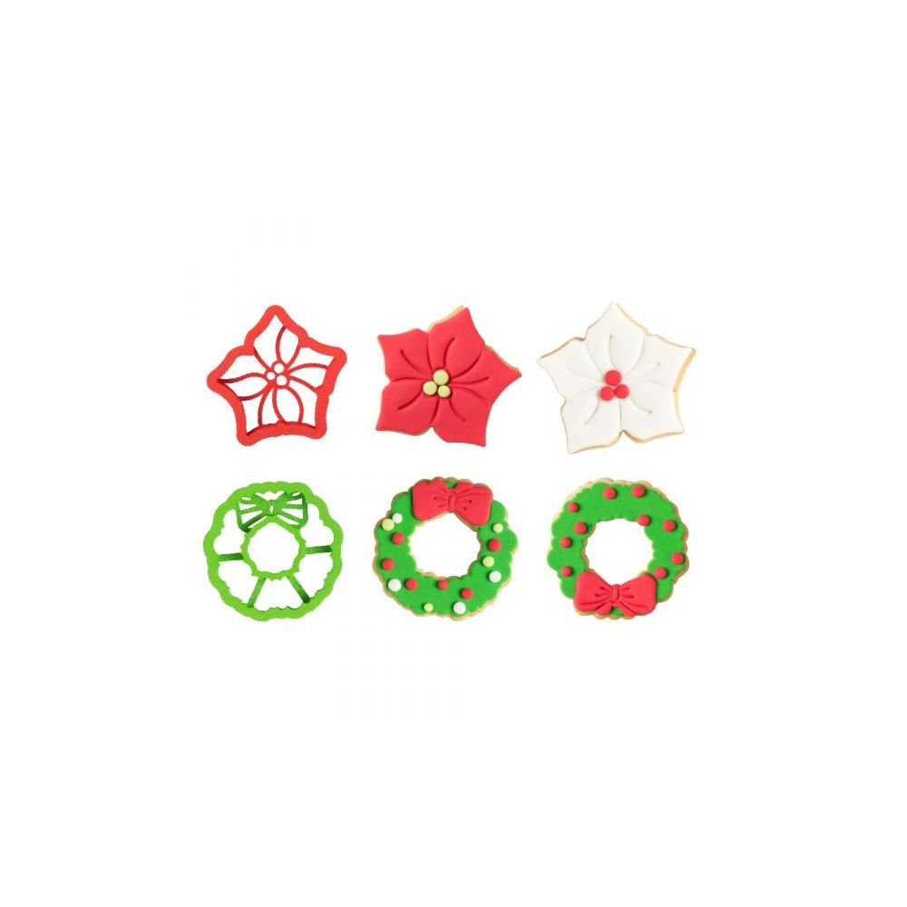 Christmas cookie cutters - Decora - Garland & Poinsettia, 2 pcs.