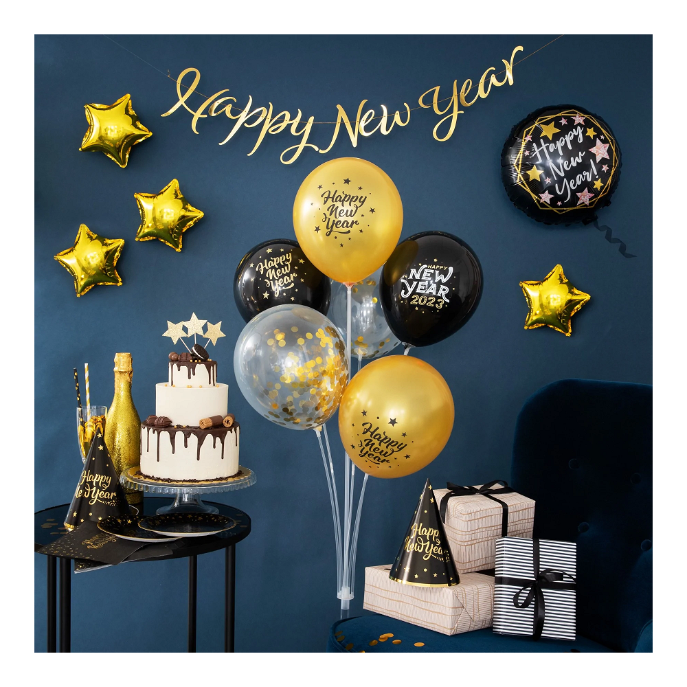 Foil balloon - Happy New Year, round, 45 cm