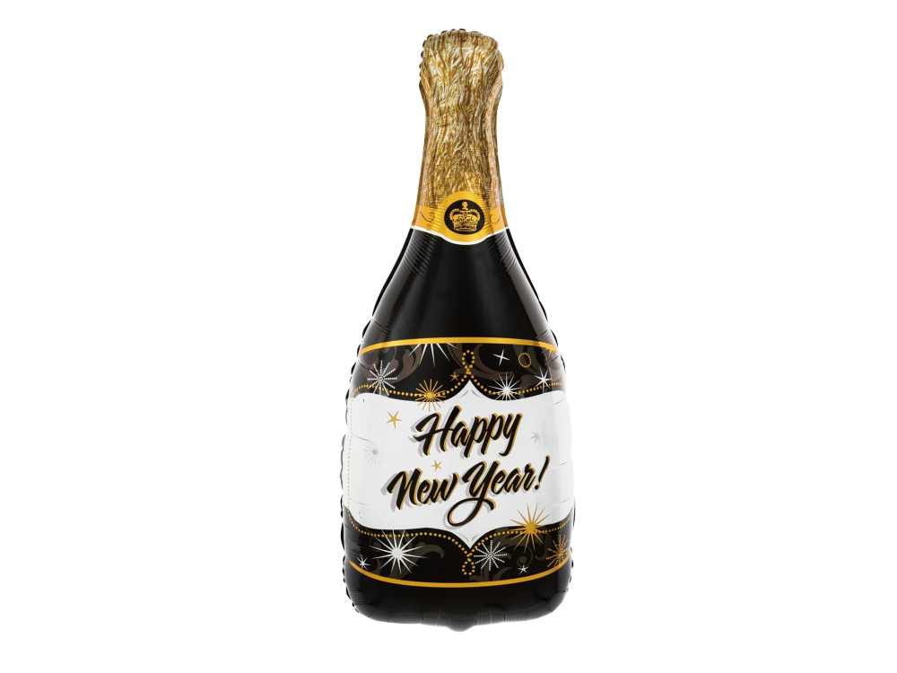 Foil balloon - Champagne black 49 x 100 cm