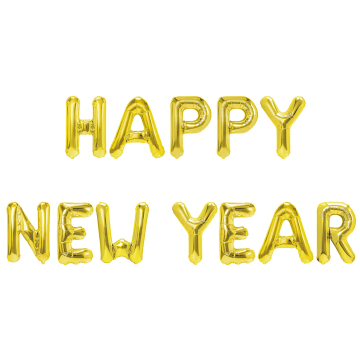 Balony foliowe - Happy New Year, złote