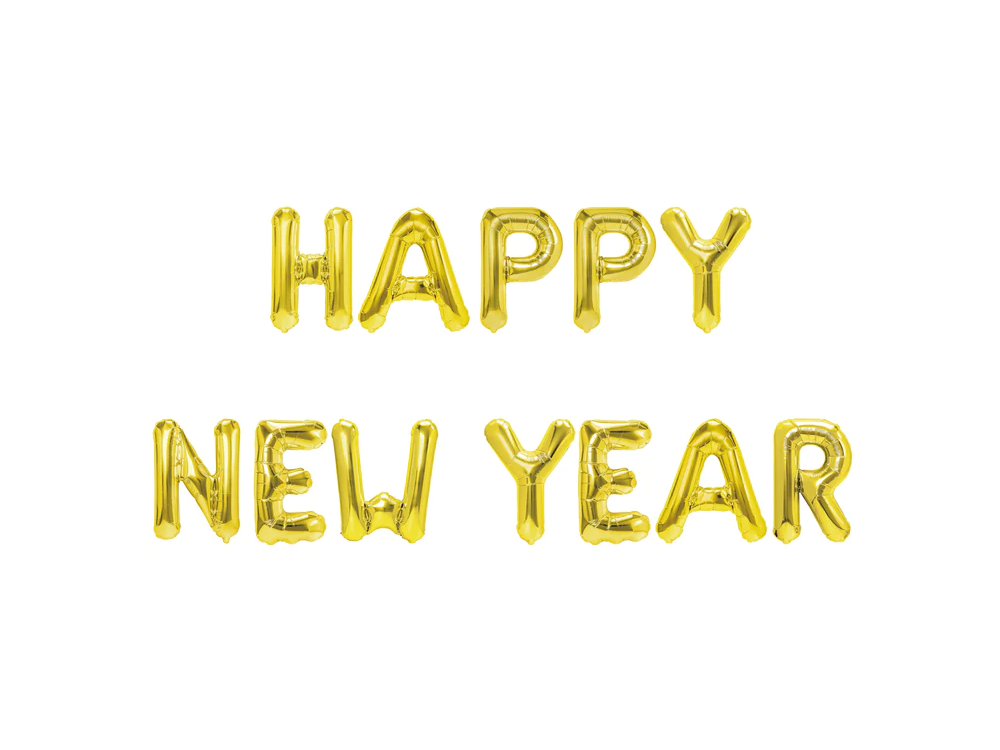 Balony foliowe - Happy New Year złote