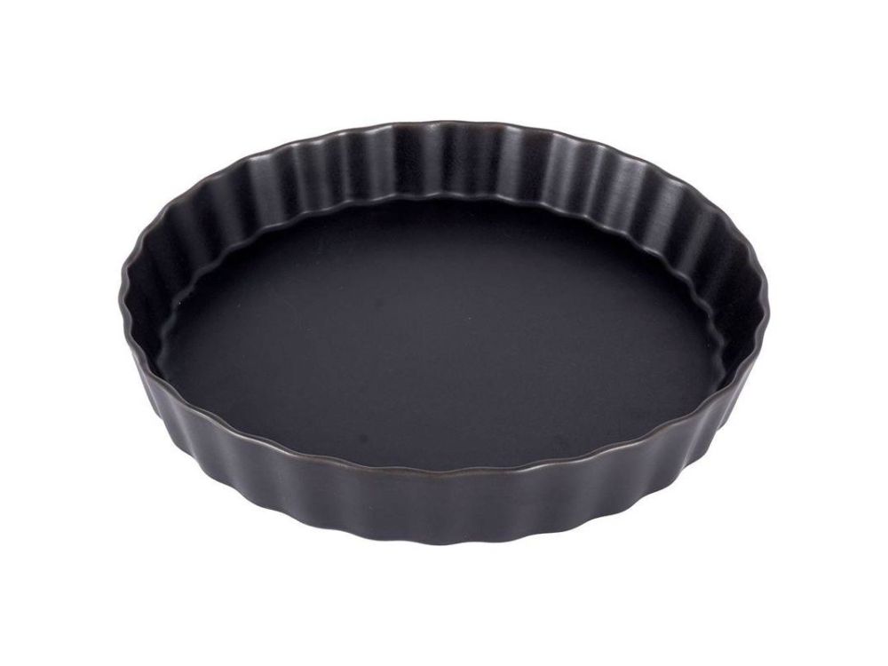 Ceramic tart mold - black, 25 cm