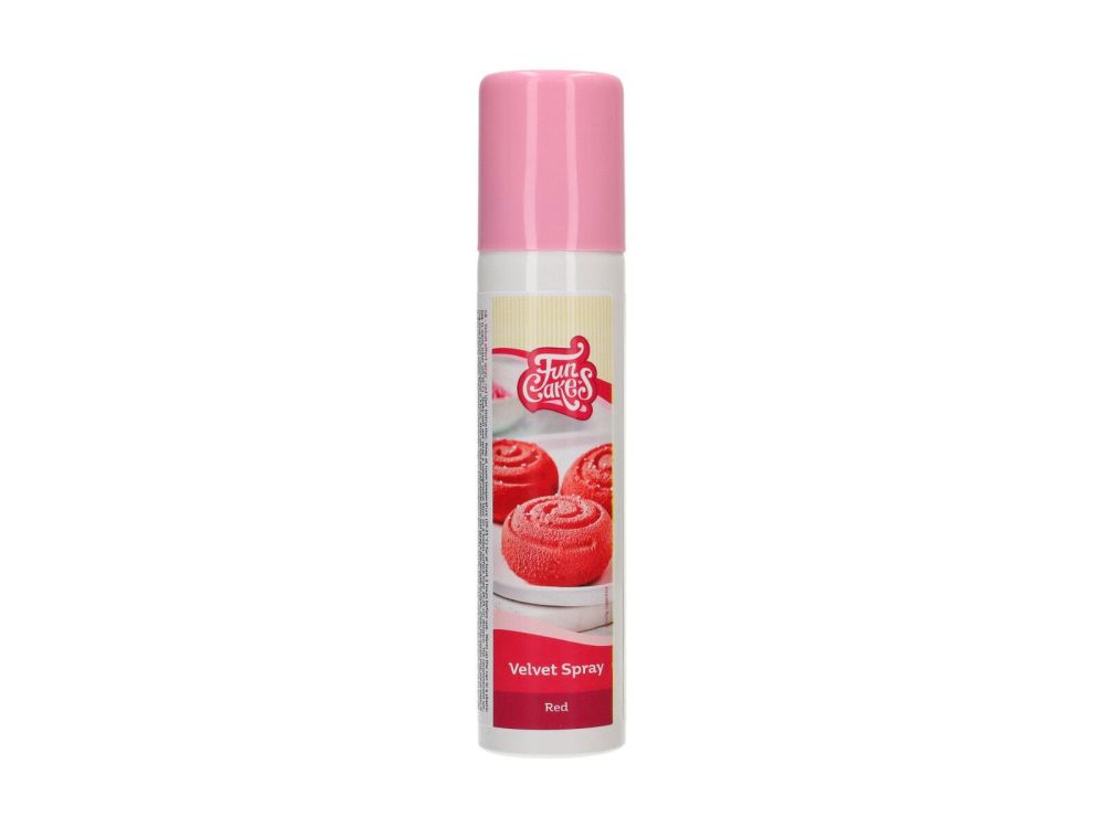 Zamsz w sprayu Velvet Spray - FunCakes - Red, 100 ml