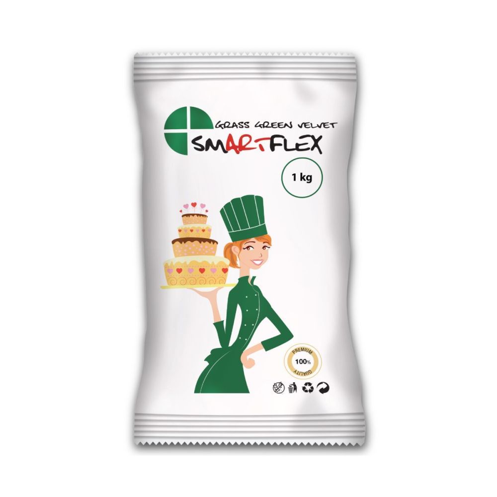 Sugar paste, fondant - SmartFlex - Grass Green, 1 kg