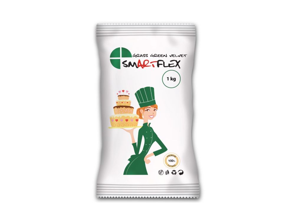 Sugar paste, fondant - SmartFlex - Grass Green, 1 kg