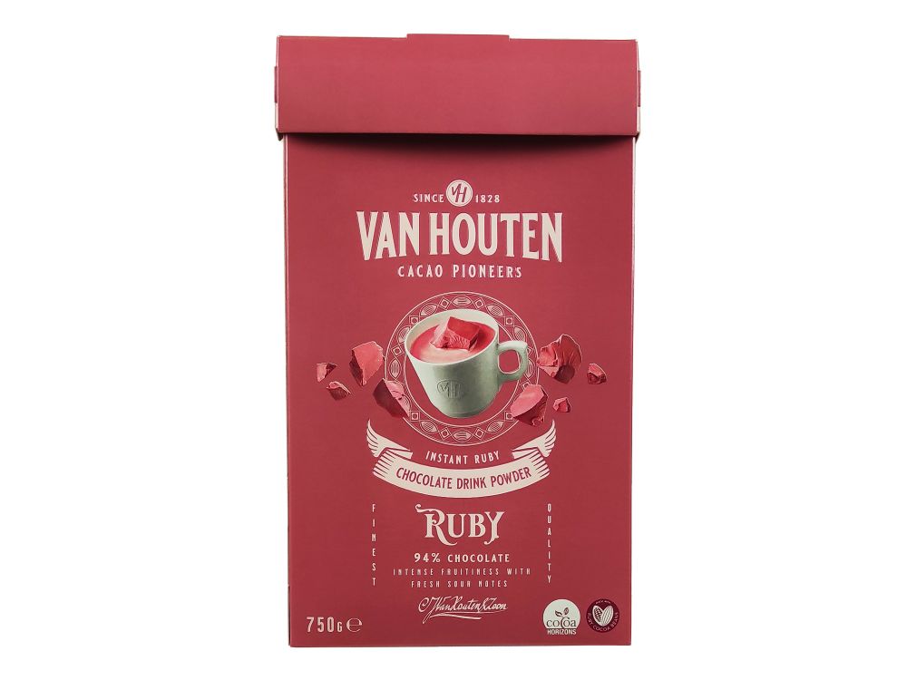 Czekolada w proszku do picia - Van Houten - Ruby, różowa, 750 g