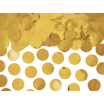 Konfetti dekoracyjne - PartyDeco - kółka, złote, 15 g