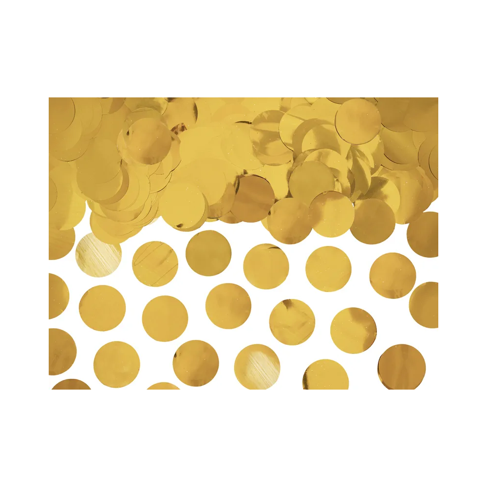 Decorative confetti - PartyDeco - circles, gold, 15 g