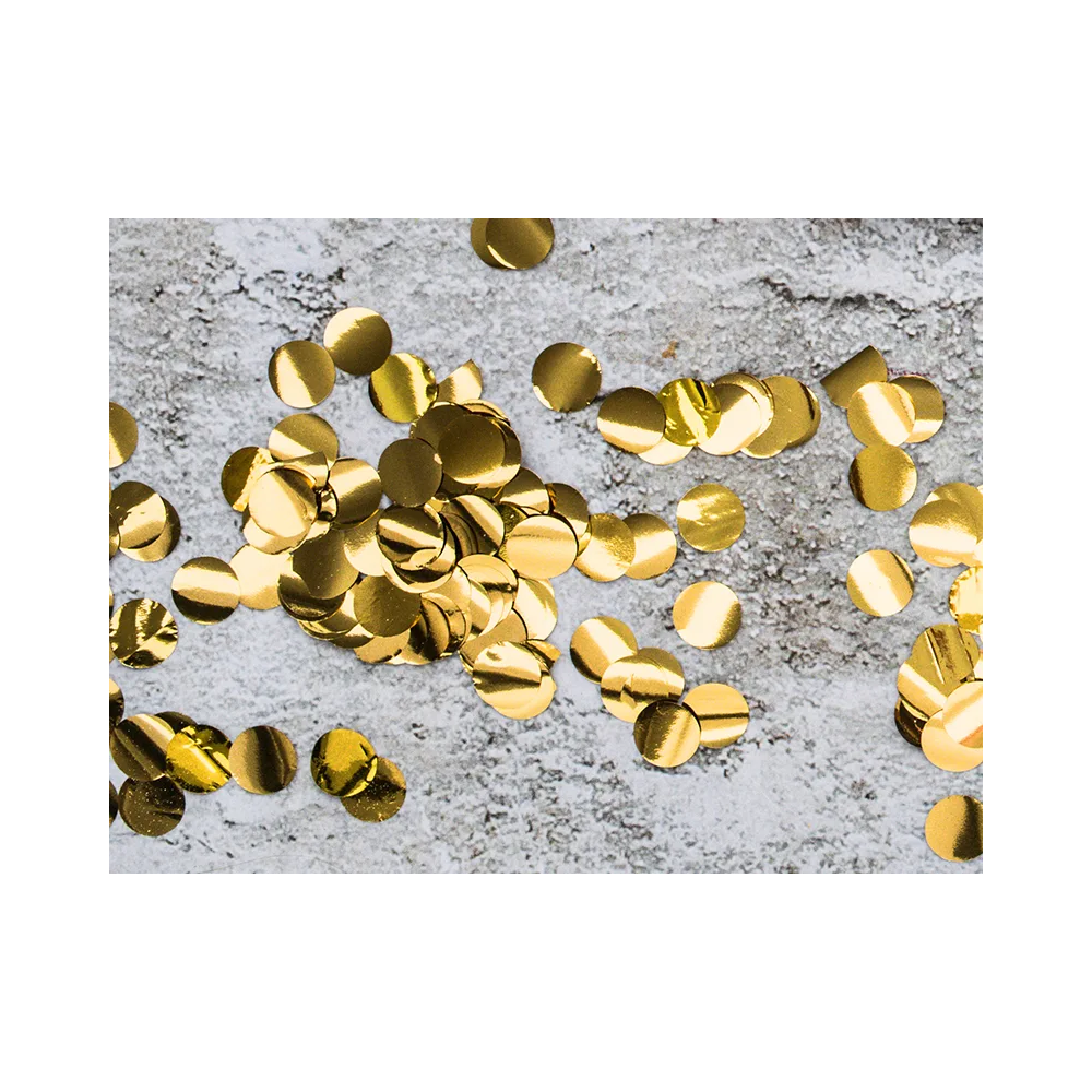 Decorative confetti - PartyDeco - circles, gold, 15 g