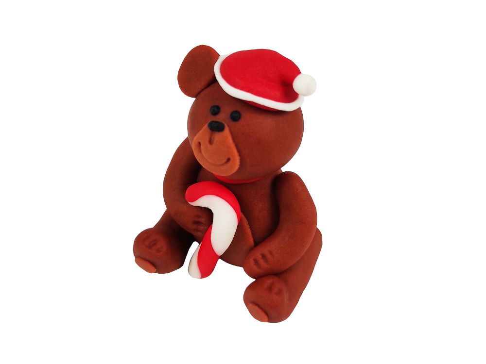 Sugar figure for a cake - Dekor Pol - Christmas Bear, brown, 6 cm