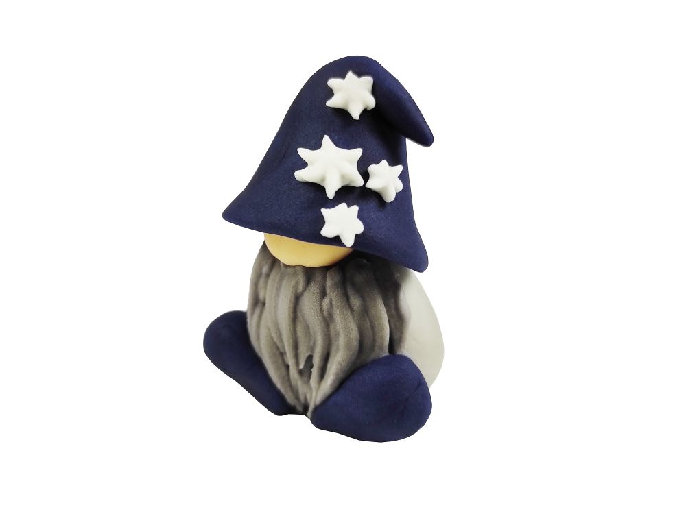Sugar figure for a cake - Dekor Pol - Christmas Gnome, blue, 6 cm
