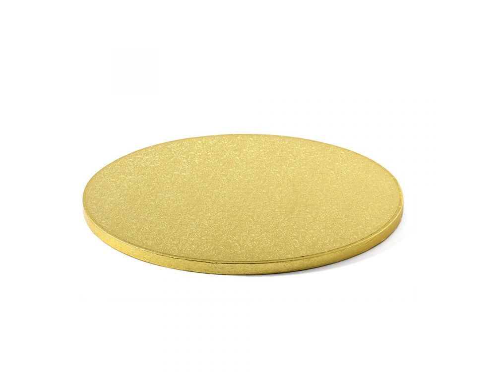 Round cake base - Cuki - thick, gold, 20 cm