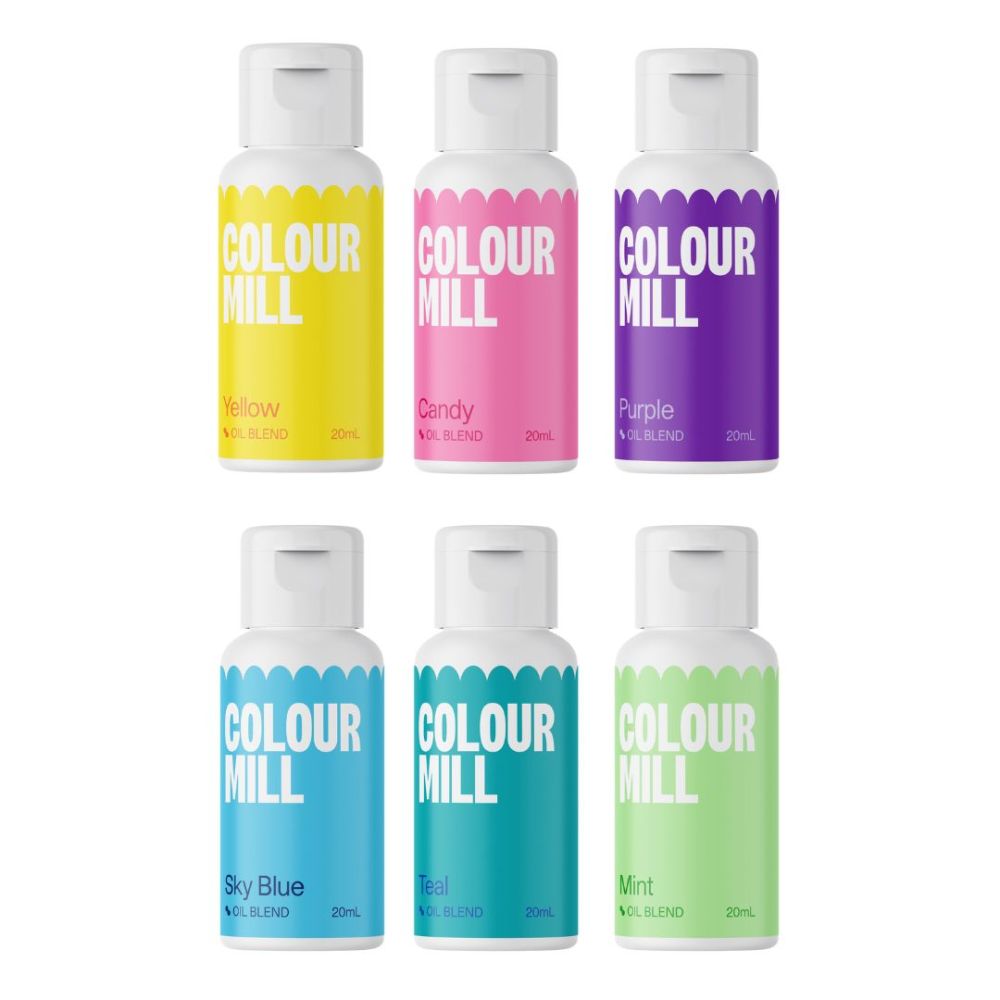 Zestaw barwników olejowych do mas tłustych - Colour Mill - Pool Party, 6 x 20 ml
