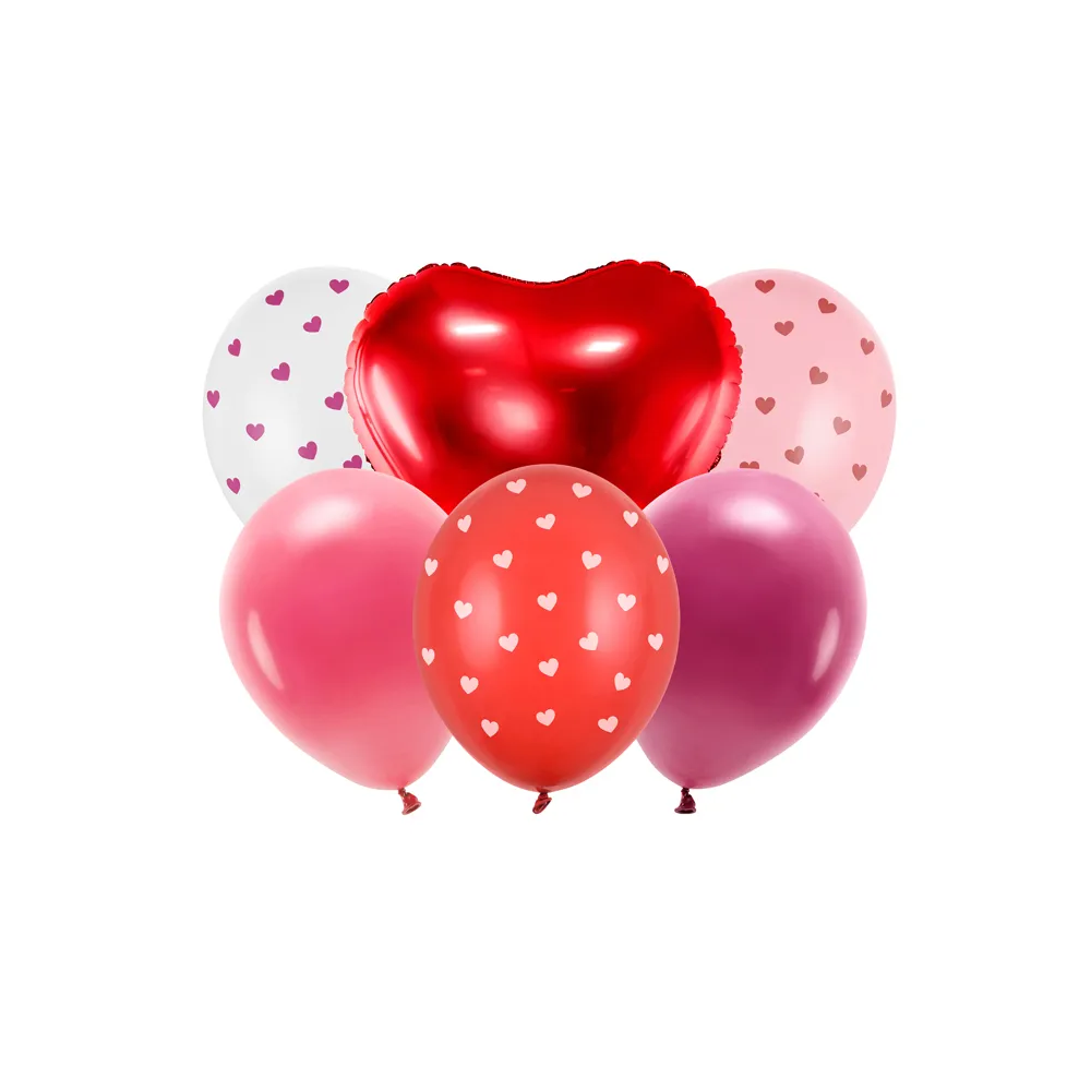 Latex balloons - PartyDeco - Be Mine Valentine, mix, 30 cm, 6 pcs.