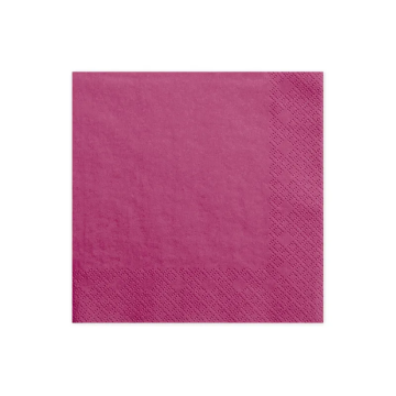 Paper napkins - PartyDeco - dark pink, 16.5 x 16.5 cm, 20 pcs.
