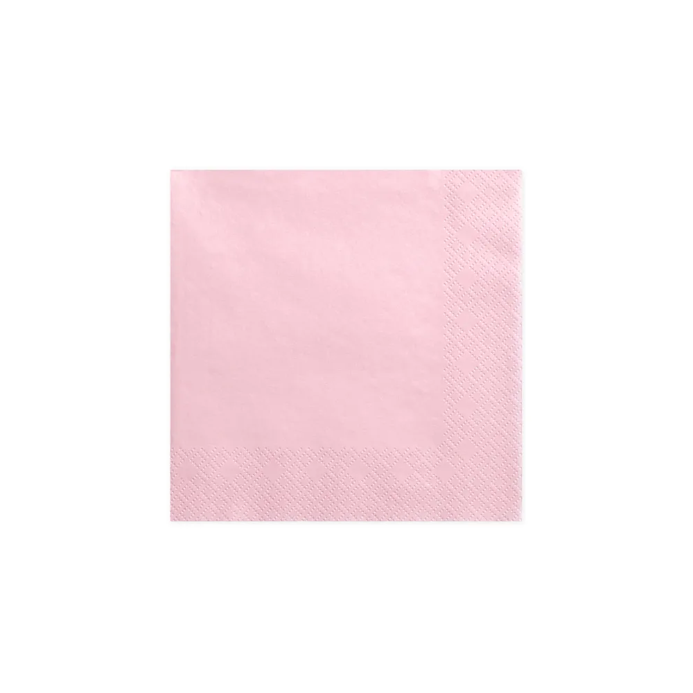 Paper napkins - PartyDeco - light pink, 16.5 x 16.5 cm, 20 pcs.