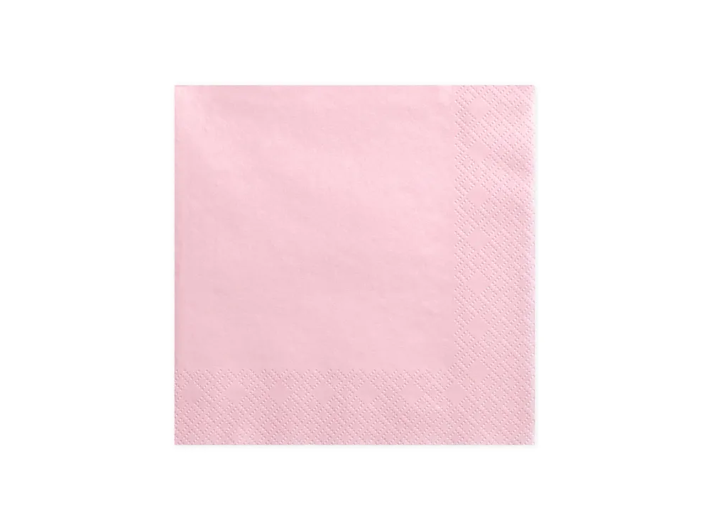 Paper napkins - PartyDeco - light pink, 16.5 x 16.5 cm, 20 pcs.