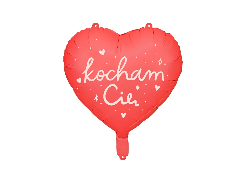 Balon foliowy Serce - PartyDeco - Kocham Cię, czerwony, 35 cm
