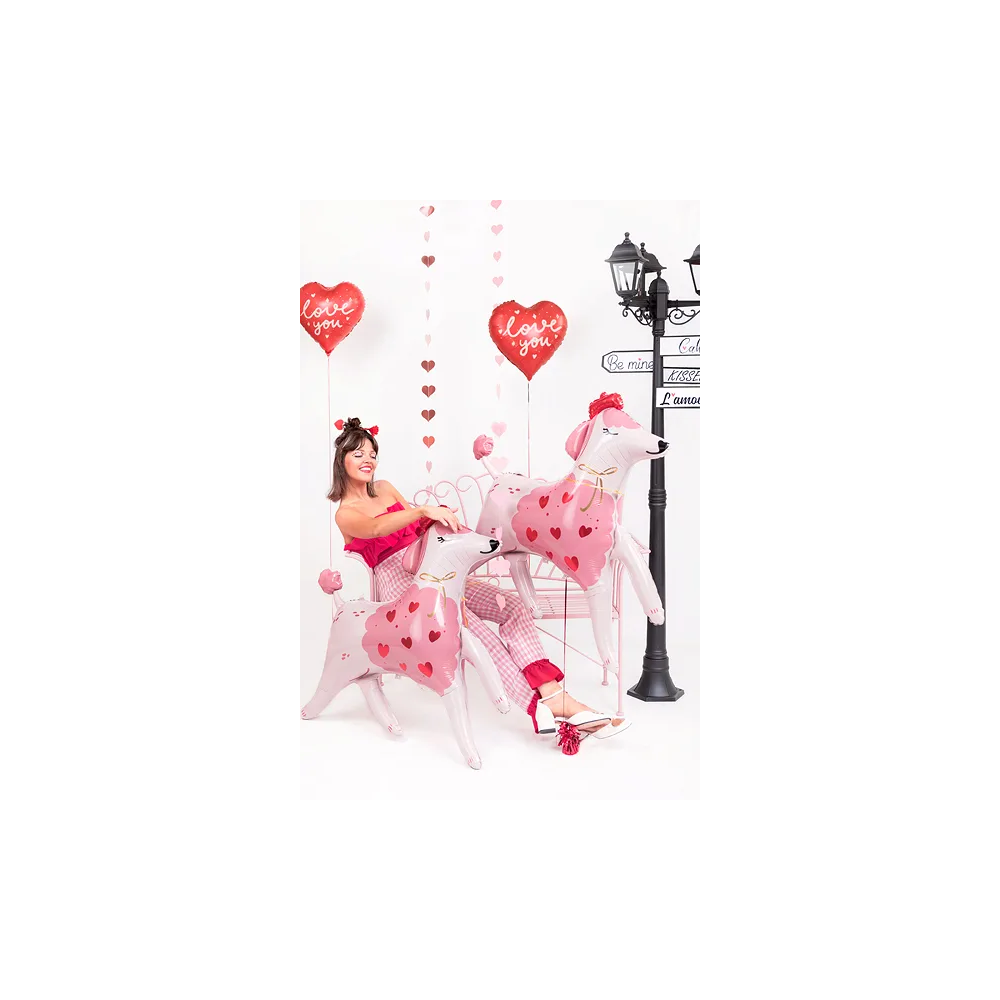 Balon foliowy Serce - PartyDeco - I Love You, czerwony, 35 cm