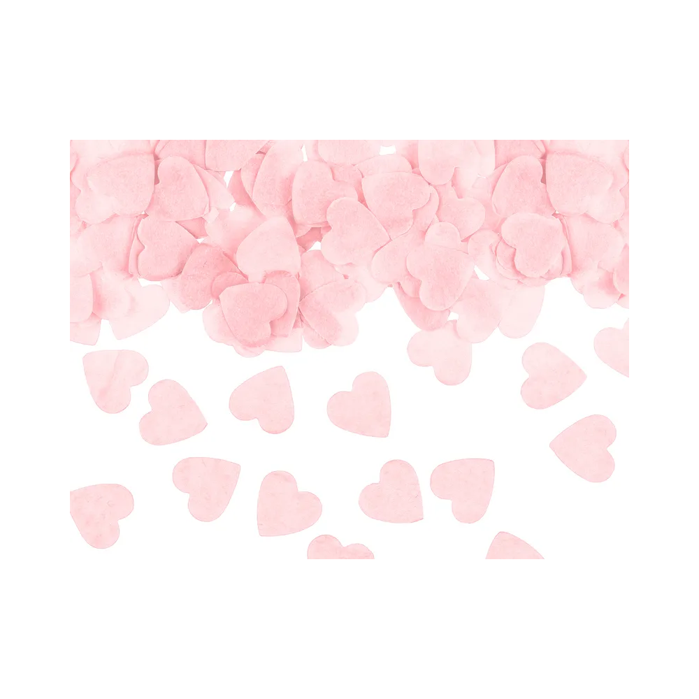 Decorative confetti - PartyDeco - Hearts, light pink, 15 g