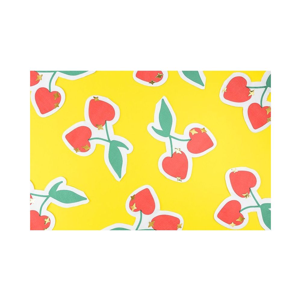 Paper napkins - PartyDeco - Cherry, 13,5 x 16 cm, 20 pcs.