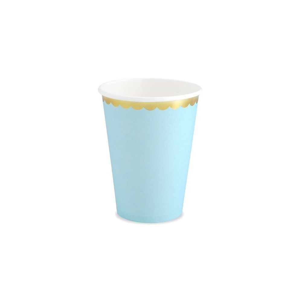 Paper cups - PartyDeco - light blue, 220 ml , 6 pcs.
