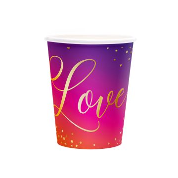 Paper cups - Love, 6 pcs.