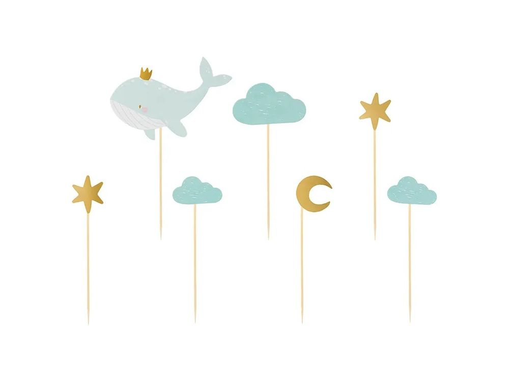 Muffin toppers - PartyDeco - light blue mix, 7 pcs.