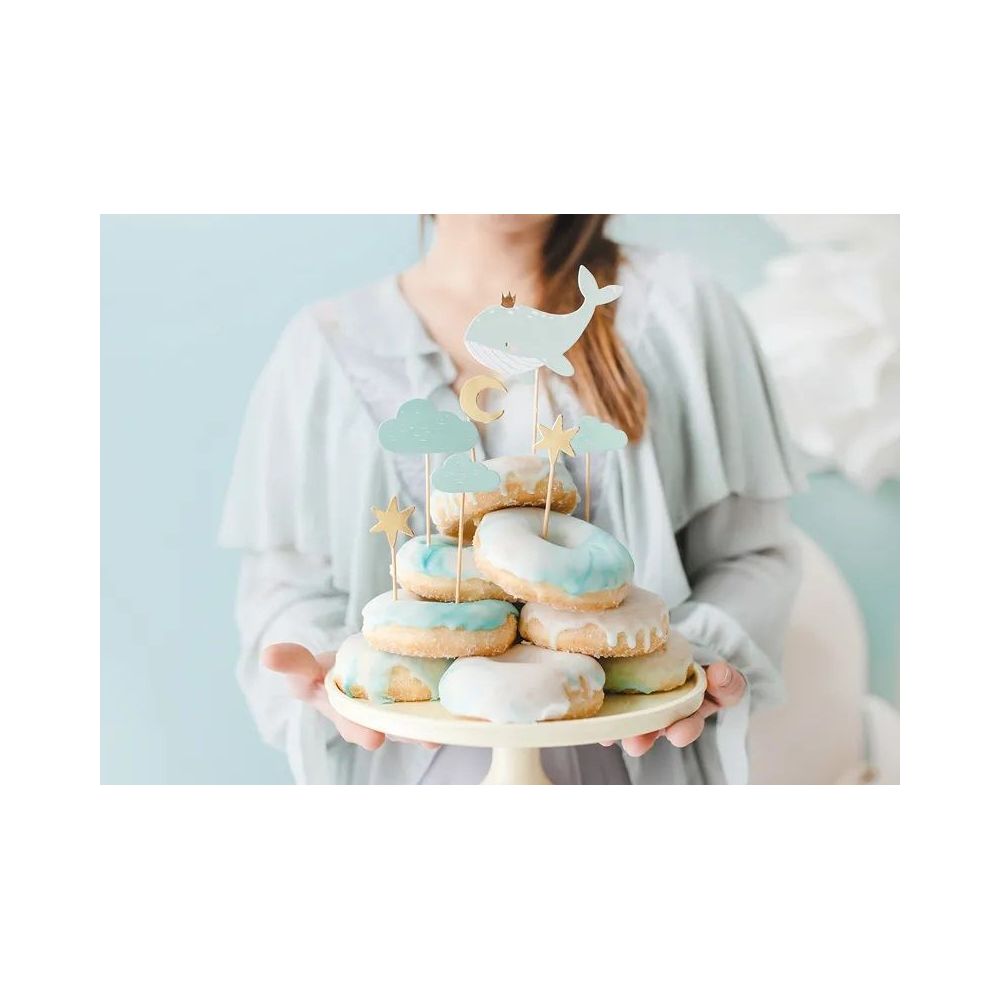 Muffin toppers - PartyDeco - light blue mix, 7 pcs.