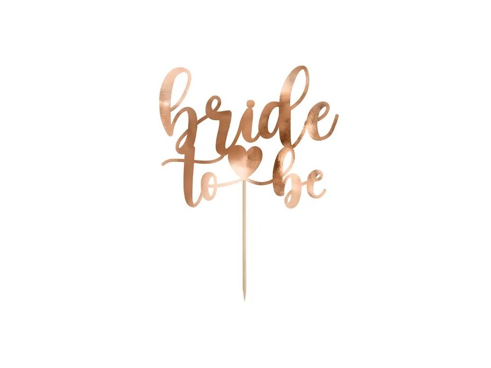 Topper na tort - PartyDeco - Bride To Be, różowe złoto