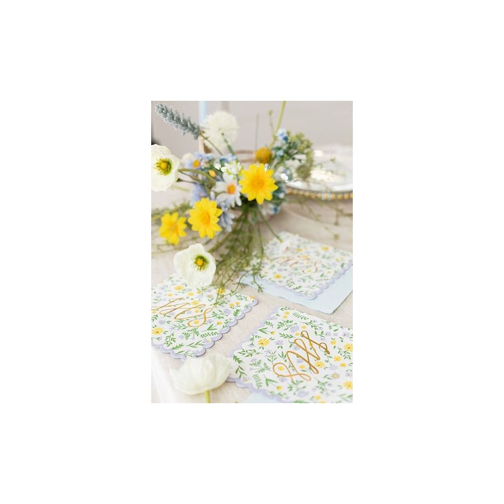 Paper napkins, IHS - PartyDeco - Flowers, 16.5 cm, 20 pcs.