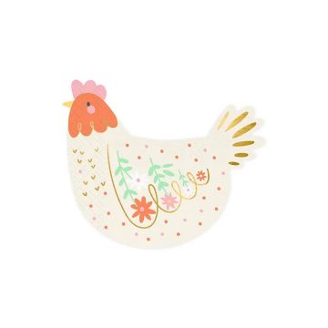 Paper napkins - PartyDeco - Chicken, 16 x 13 cm, 20 pcs.