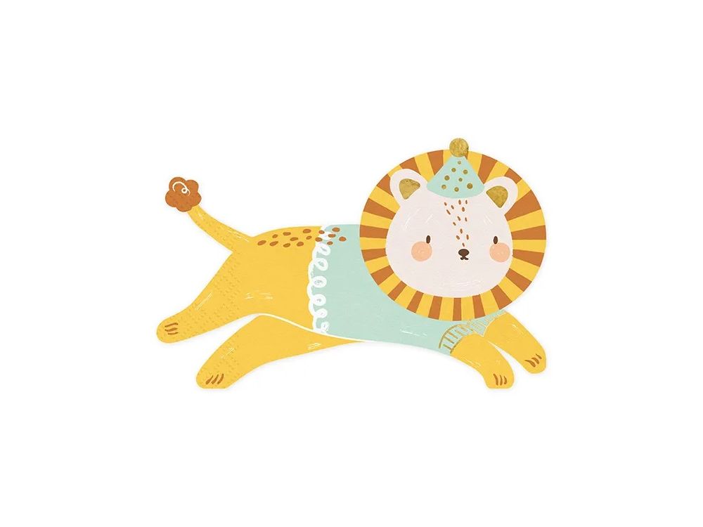 Paper napkins - PartyDeco - Lion, 16 x 10 cm, 20 pcs.