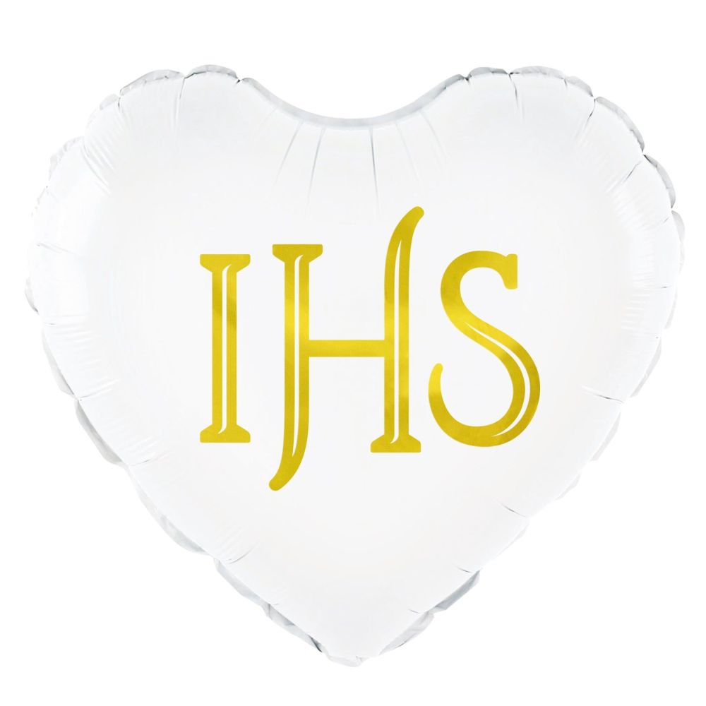 Balon foliowy, IHS - serce, 45 cm