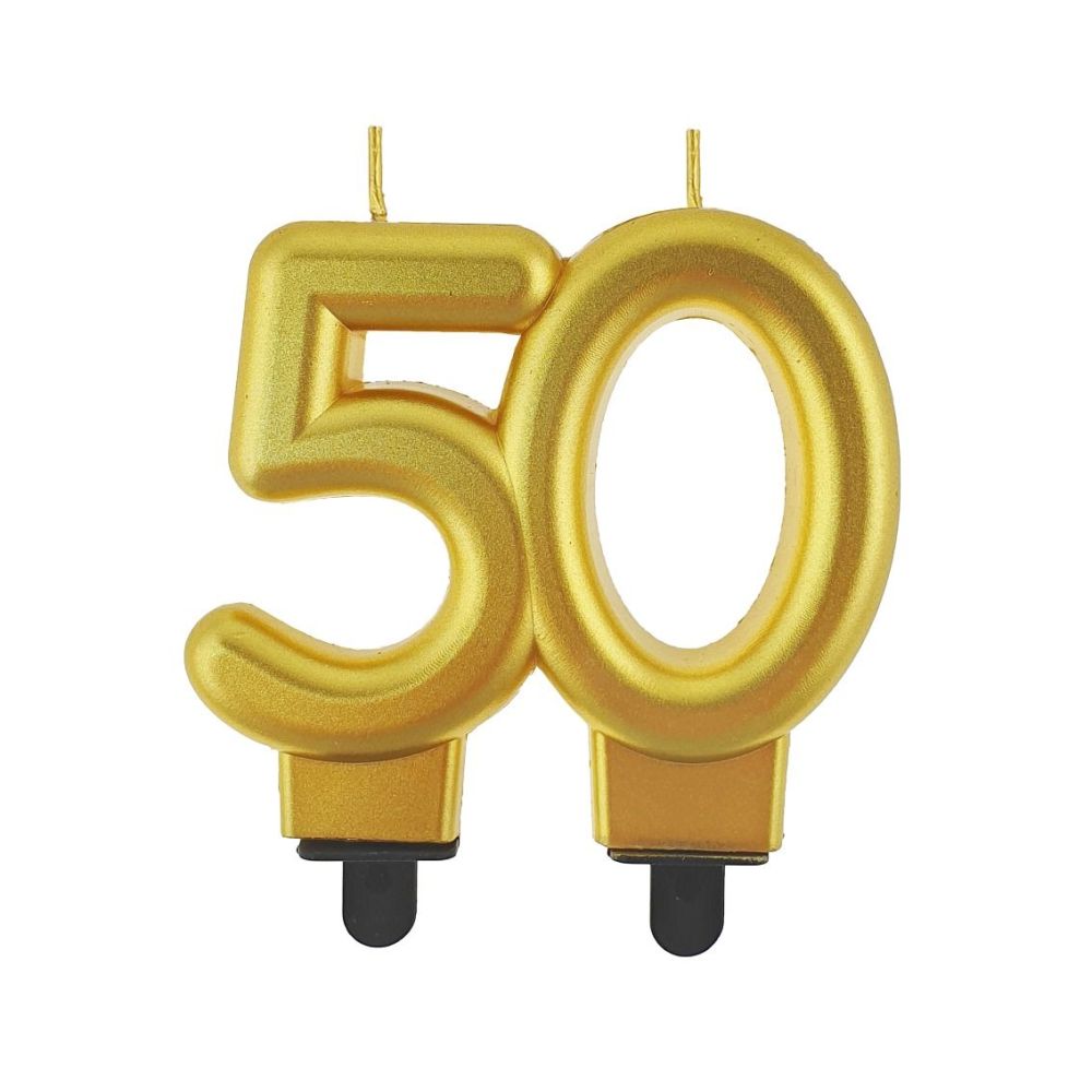 Birthday candle - GoDan - gold, number 50