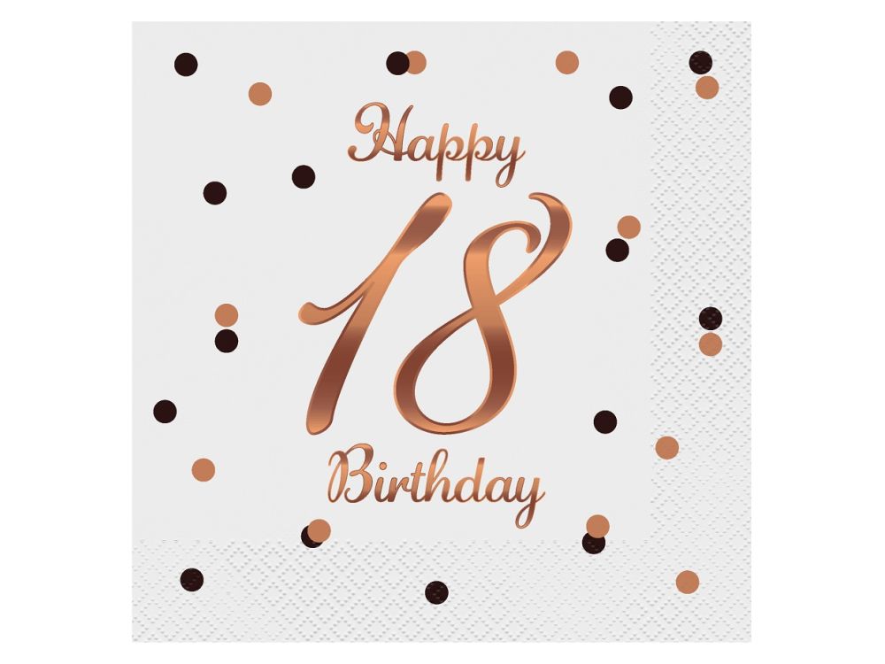 Paper Napkins - GoDan - Happy 18 Birthday, 20 pcs.