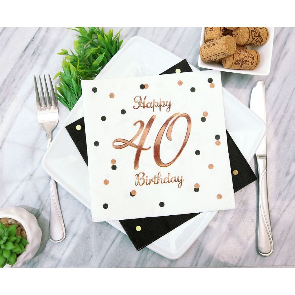 Paper Napkins - GoDan - Happy 40 Birthday, 20 pcs.