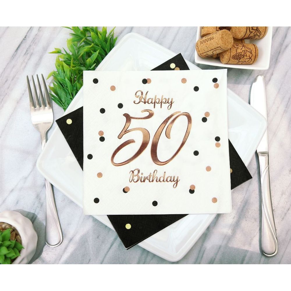 Serwetki urodzinowe - GoDan - Happy 50 Birthday, 20 szt.