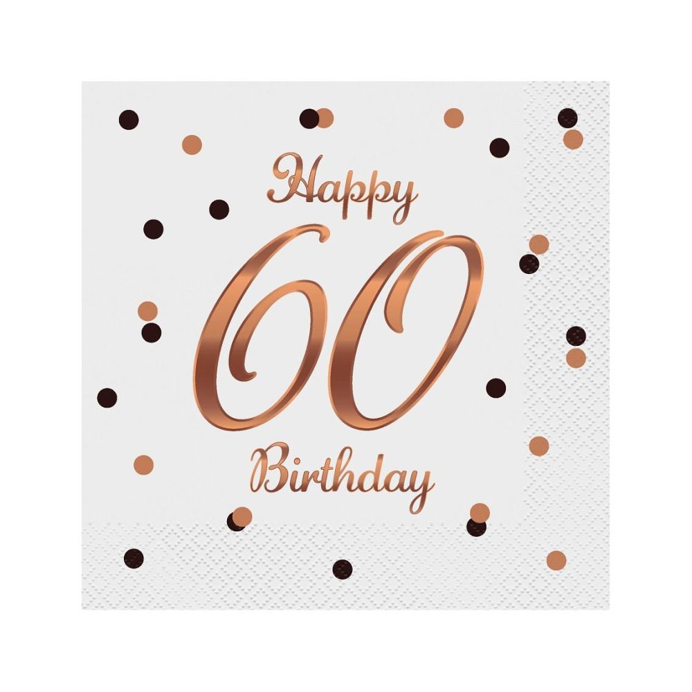 Paper Napkins - GoDan - Happy 60 Birthday, 20 pcs.