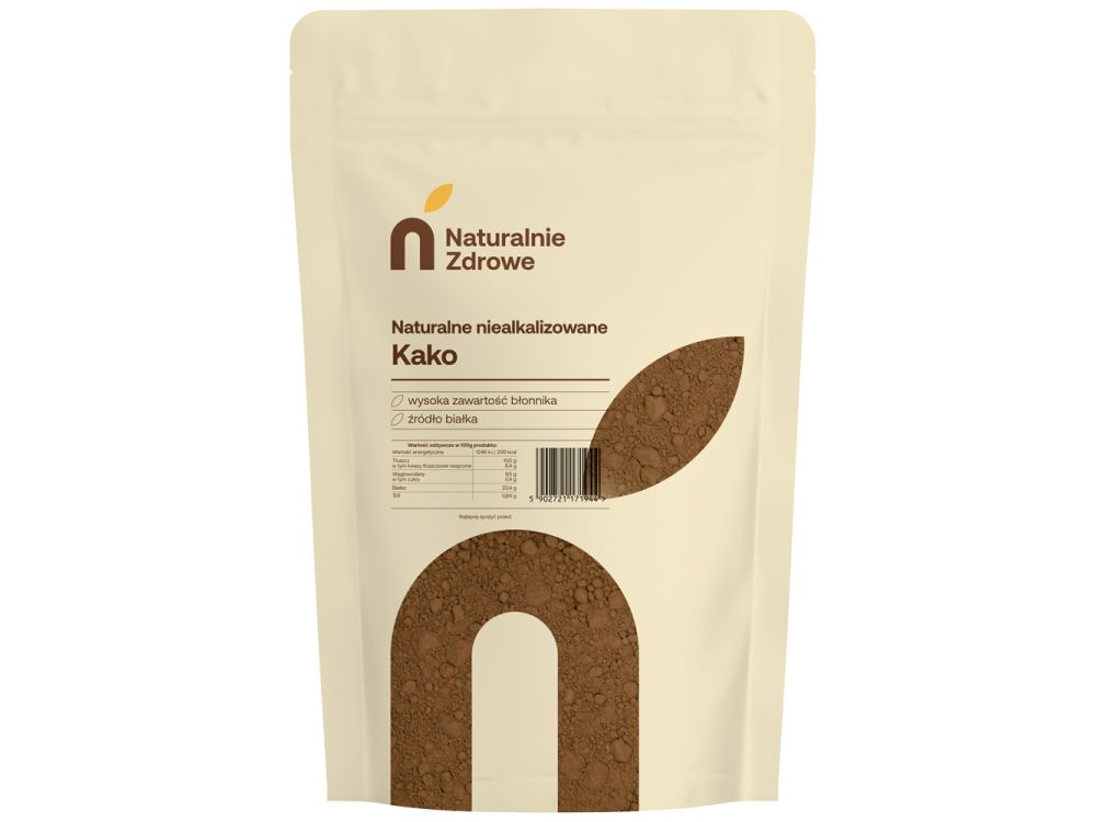 Kakao naturalne w proszku - Naturalnie Zdrowe - niealkalizowane, 1 kg
